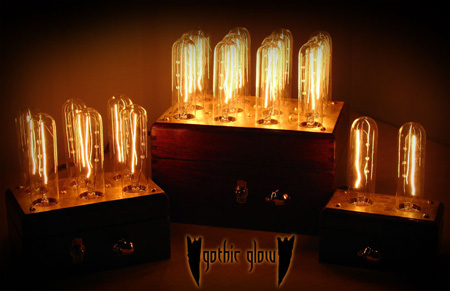 Gothic Glow lights - Steampunk/Gothic variants on the Mad Scientist Light from Instructables
