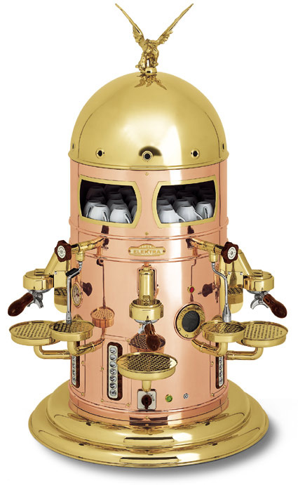 Belle Epoque by Elektra, coffee machine in brass and copper