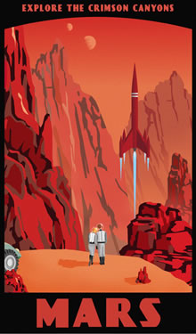 Mars travel poster